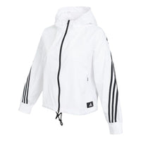 (WMNS) adidas Sportswear Future Icons Woven Windbreaker 'White Black' HE4177