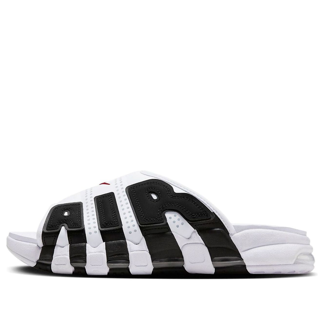 حذاء Nike Air More Uptempo Slide باللونين الأبيض والأحمر والأسود FB7818-100