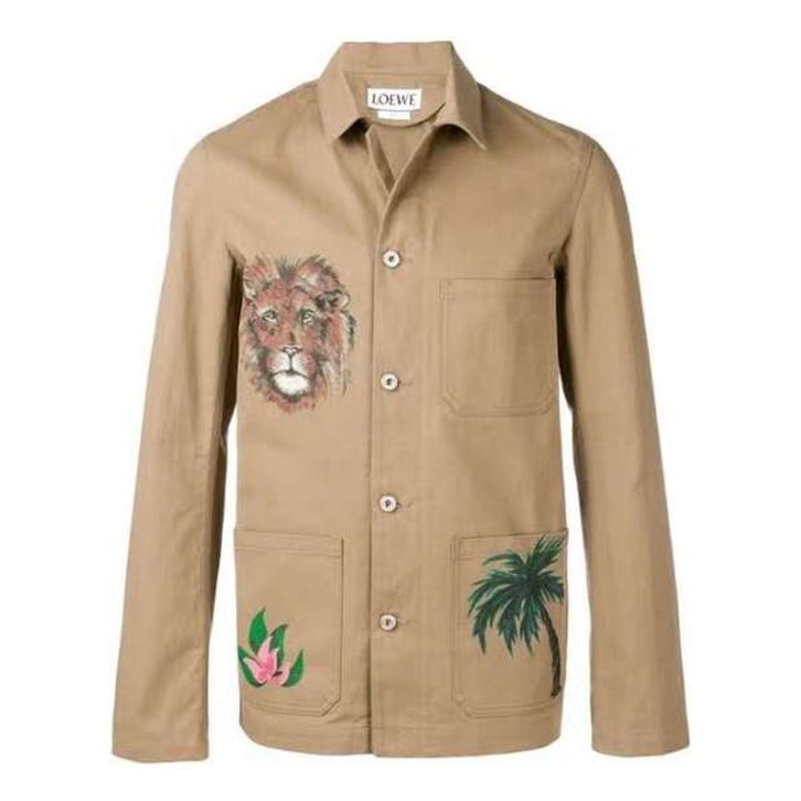 Men's LOEWE Printing Jacket Brown H2198210IB-2140