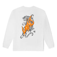 Vans Embroidered Logo Round Neck Long Sleeves Couple Style White VN0002BRWHT