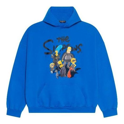 Balenciaga x THE SIMPSONS Cotton Hoodie Wide Fit 'Blue' 674986TLVG84210