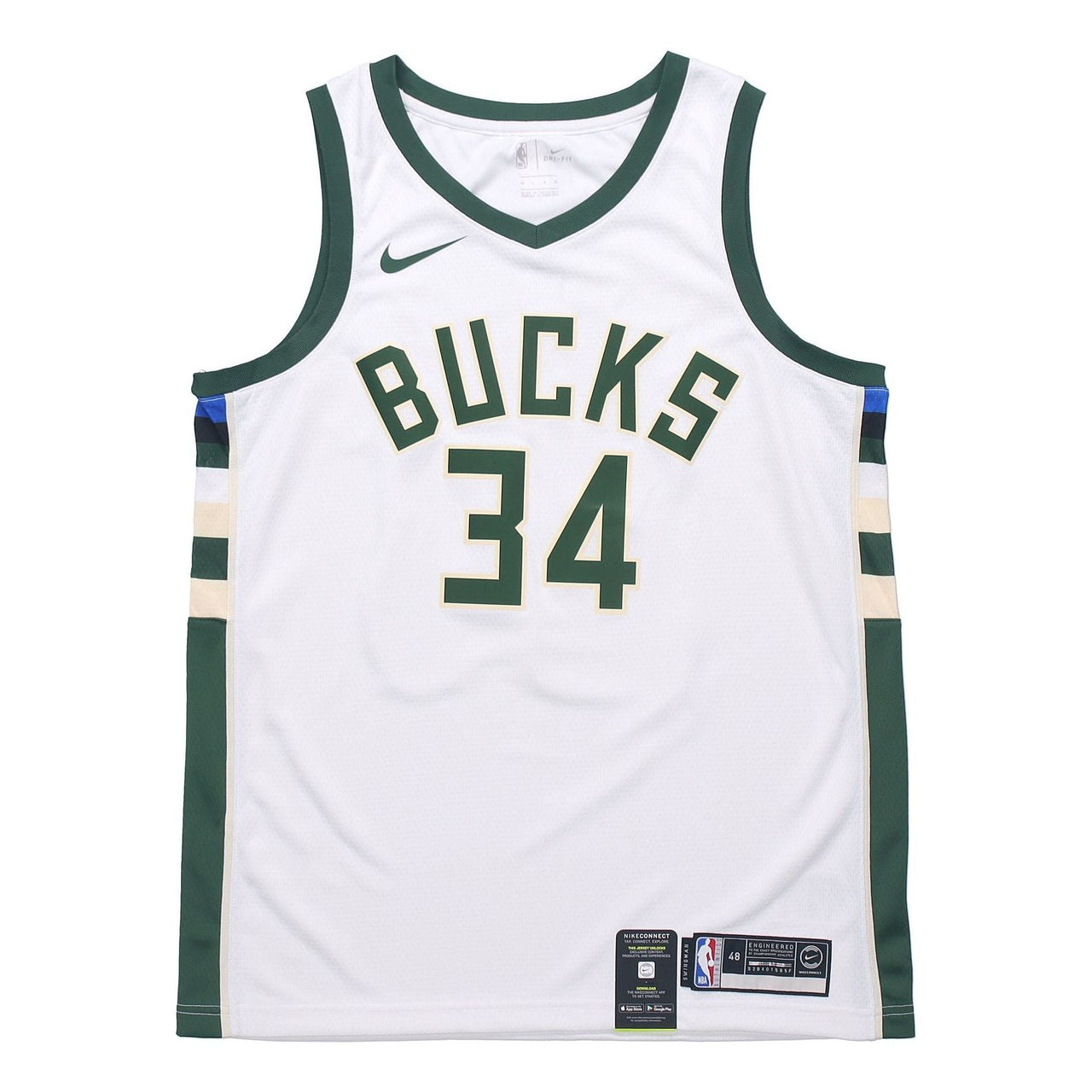 قميص كرة السلة Nike Giannis Antetokounmpo Association Edition Swingman مقاس 34 SW "أبيض" 864429-100