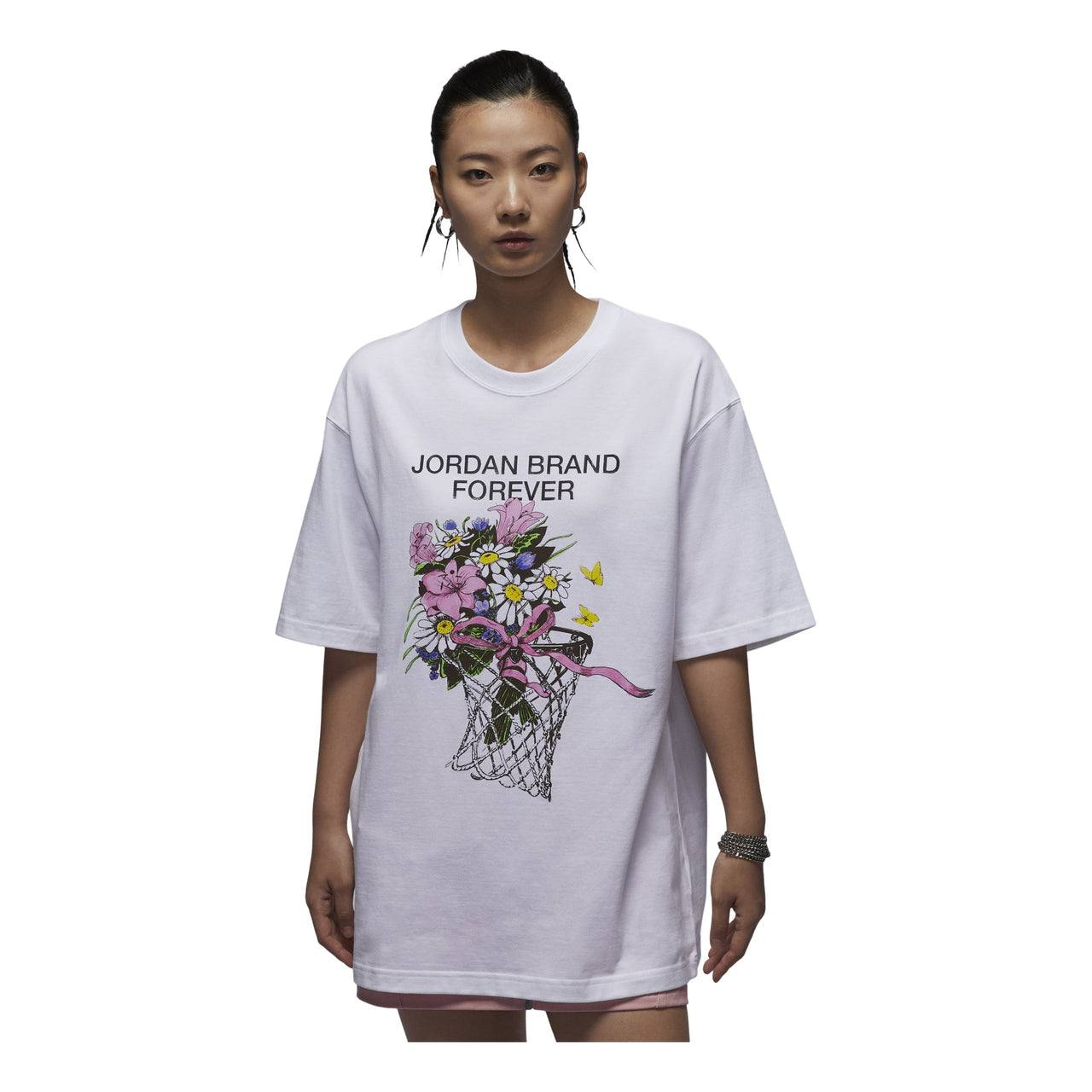 (WMNS) Air Jordan Oversized Graphic T-Shirt Asia Sizing 'White' FV7120-100