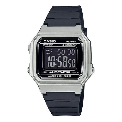 CASIO YOUTH Series STANDARD Retro Small 50 waterproof Sports Watch Strap Black Silver Digital W-217HM-7B