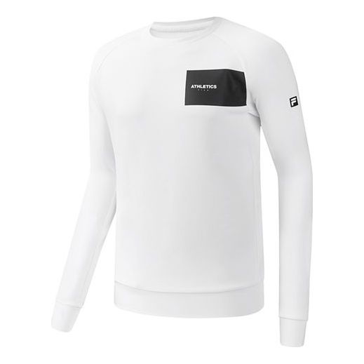 FILA Athletics Minimalistic Logo Printing Solid Color Pullover White A11M031222F-WT