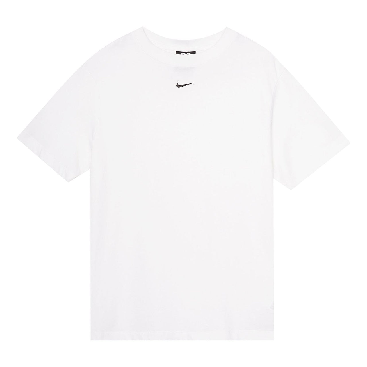 (WMNS) تي شيرت Nike Sportswear Essential بلون سادة وعلامة صغيرة كاجوال برقبة دائرية وأكمام قصيرة أبيض DH4256-100