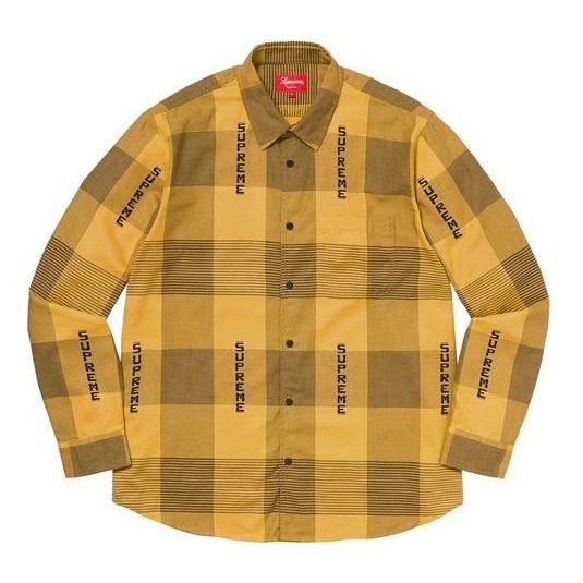 Supreme Logo Plaid Shirt 'Yellow Black' SUP-SS20-243