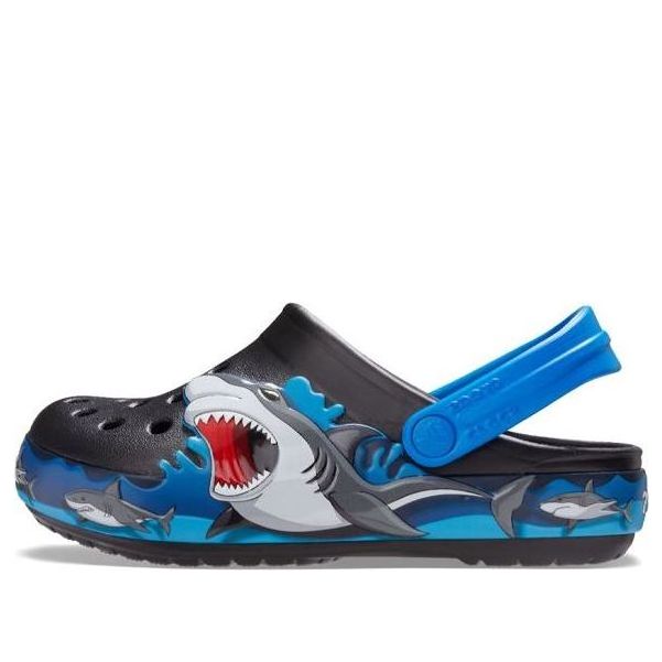 (GS) Crocs Fun Lab Shark Lights Clogs 'Black Grey Blue' 207070-001