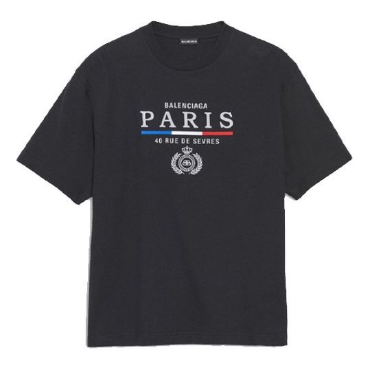 Balenciaga SS20 Paris Flag Regular paris Logo Tee 594579TGV481000