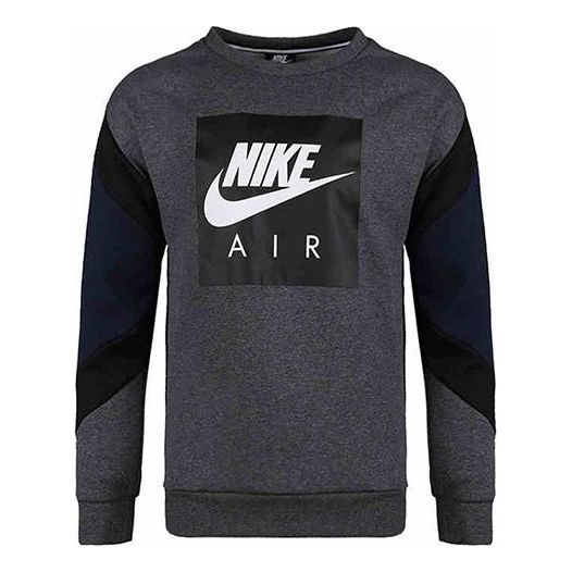 Nike Air Crew Flc Fleece Lined Round Neck Pullover Gray Dark gray 928636-071