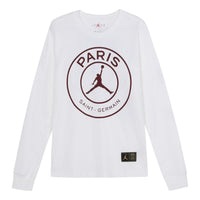 Air Jordan Paris Saint-Germain Printing Logo Long Sleeves White CK9782-100