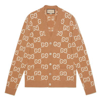 Gucci GG Wool Jacquard Cardigan 'Camel Ivory' 694758-XKCC5-2296