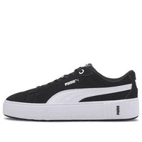 (WMNS) PUMA Smash Platform V2 Suede 'Black White' 373037-04