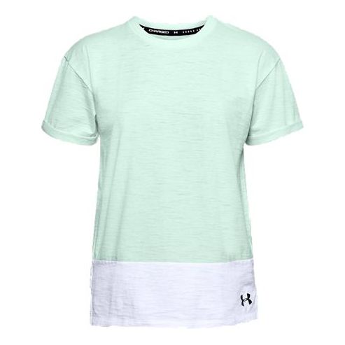 (WMNS) Under Armour Training Sports Short Sleeve Blue 1355585-403