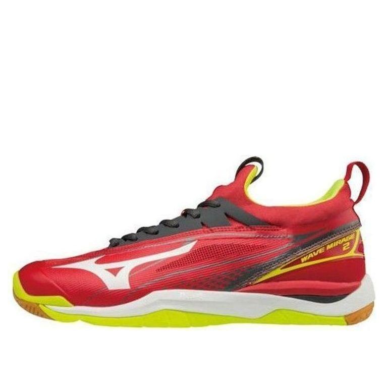 Mizuno Wave Mirage 2 Rojo Low Tops Wear-resistant Red White X1GA175091