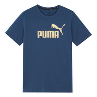 PUMA Logo Printed Short Sleeve TEE Blue 583843-43