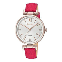 CASIO Waterproof SHEEN Quartz Sapphire Crystal Red Analog SHE-4053CGL-7AU