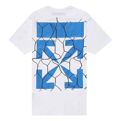 Off-White Green Fence Arrows T-Shirt Arrow Printing Short Sleeve White OMAA027S201850020130
