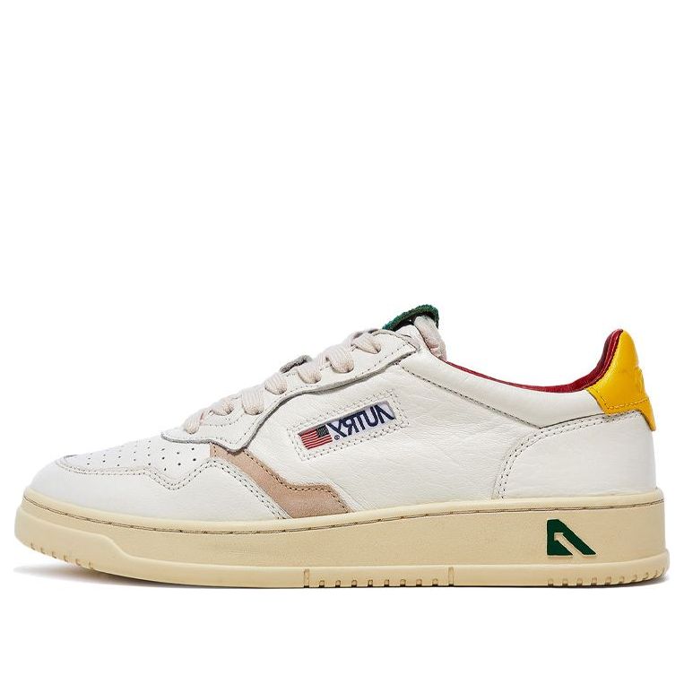 AUTRY Medalist Low Leather and Suede Logo 'White Multicolor' AULM-LE10