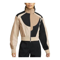 (WMNS) Nike Sportswear Collection Woven Jacket 'Beige Black' DV8308-200