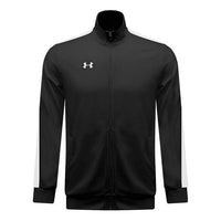 Men's Under Armour Logo Printing Contrasting Colors Knit Sports Jacket Black 21500440-001