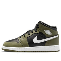 (GS) Air Jordan 1 Mid 'Black White Olive' DQ8423-092