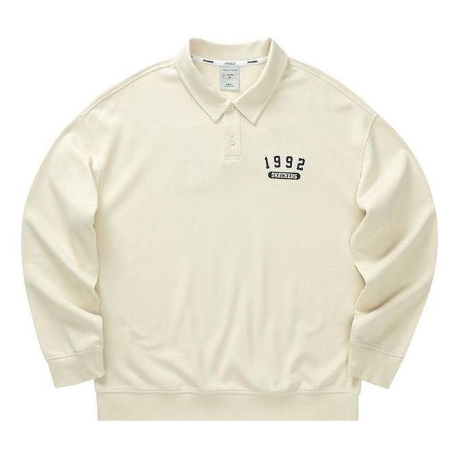 Skechers x Hilarious Monster Long Sleeve Knitted Polo Shirt 'Beige Black' L422M034