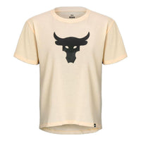 (WMNS) Under Armour Project Rock Brahma Heavyweight T-shirt 'Beige' 1378973-804