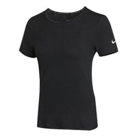(WMNS) Nike Logo PrintTraining Sports Crewneck Short Sleeve T-Shirt Black DJ8519-010
