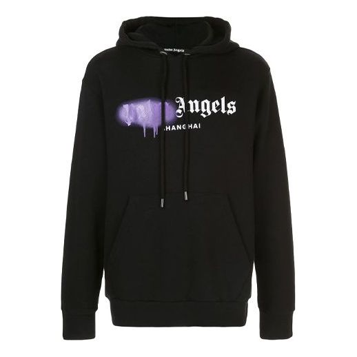 Men's PALM ANGELS Purple Alphabet Logo Printing Black PMBB003S206360601095