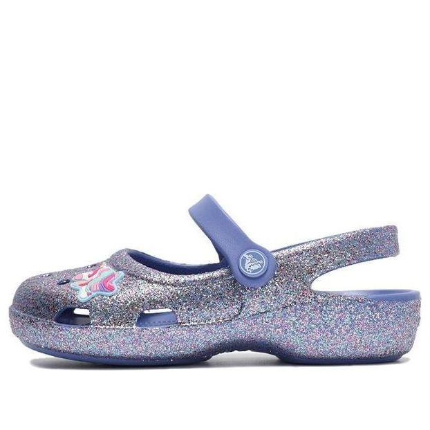 (PS) Crocs Outdoor Flat Heel Shiny Sports Blue Sandals 206370-434