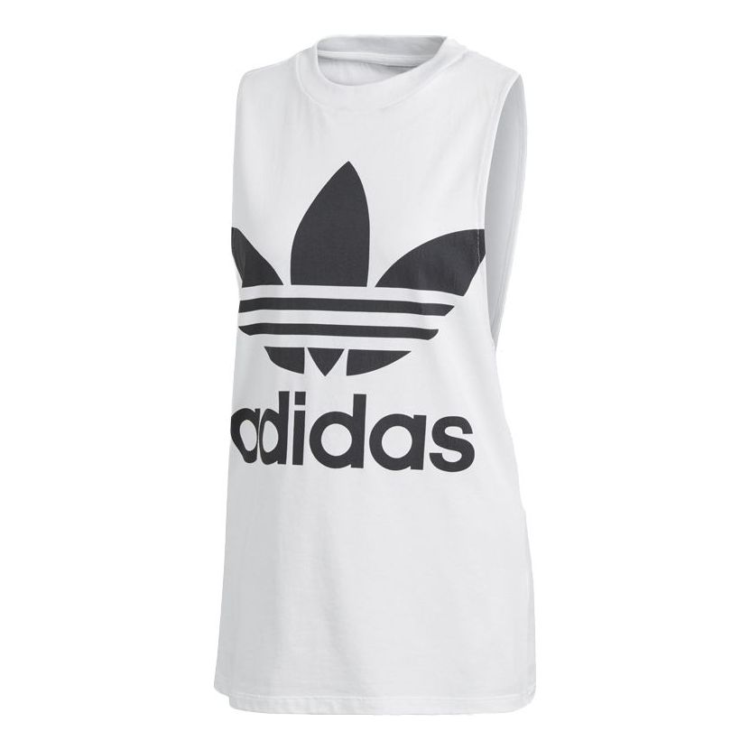 (WMNS) adidas originals Trefoil Tank Top White Black CE5580