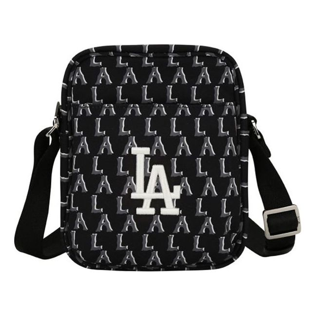 MLB Monogram Series LA Los Angeles Dodgers Mini Messenger Bag Black 32BGD2011-07L