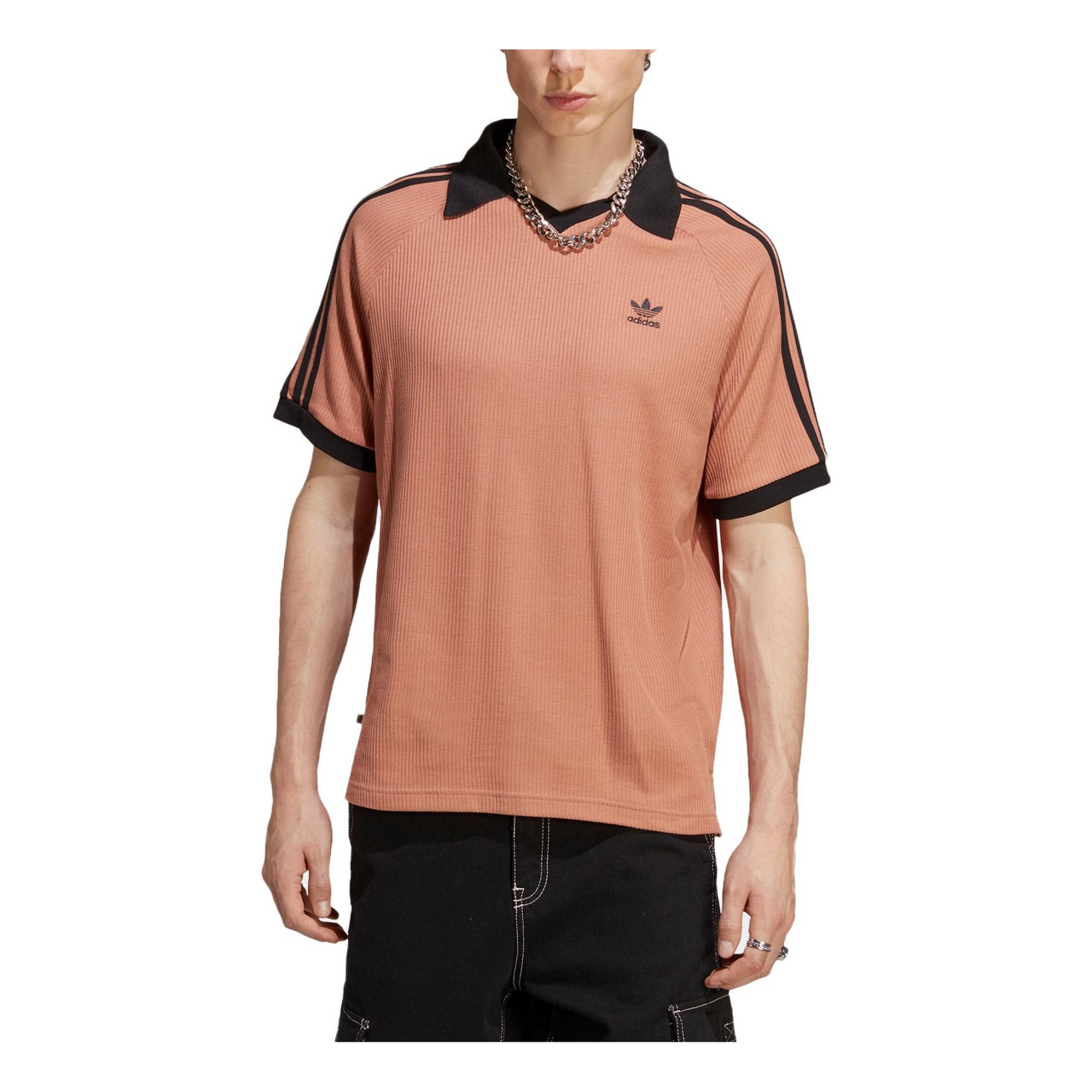 adidas Adicolor Classics Waffle Polo Shirt Asia Sizing 'Clay Strata' HS2083
