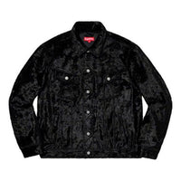 Supreme SS19 Fuzzy Pile Trucker Jacket Black SUP-SS19-166