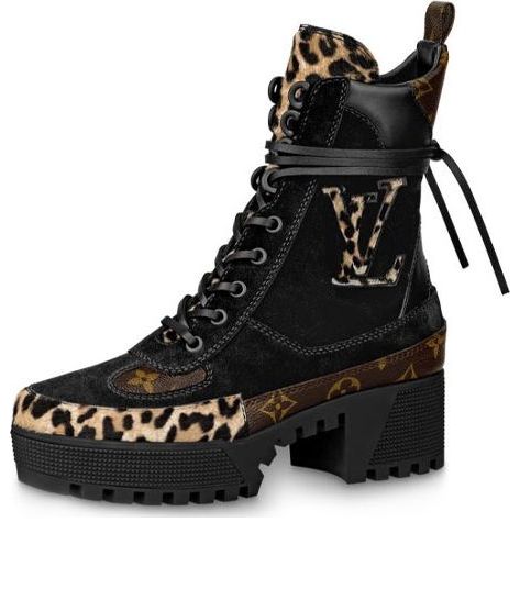 (WMNS) LOUIS VUITTON shoes Martin boots 'Black Leopard' 1A5NNT