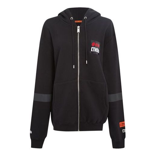 Men's HERON PRESTON Design hooded Cardigan Black HMBE001F198080040488