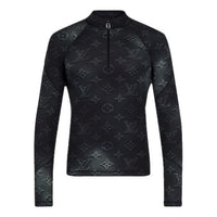 LOUIS VUITTON LV SS21 2054 Series Technical Print Half Zipper Long Sleeve For Men Black 1A8H7D