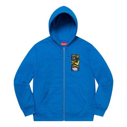 Supreme FW19 Week 13 Disturbed Zip Up Hooded Sweatshirt Bright Blue SUP-FW19-10689