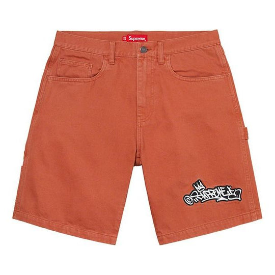 Supreme SS21 Week 13 Handstyle Denim Painter Short SUP-SS21-728-ORARED