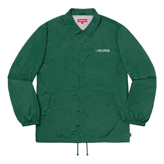 Supreme FW19 Week 6 1-800 Coaches Jacket Back Logo Coach Unisex Green SUP-FW19-616