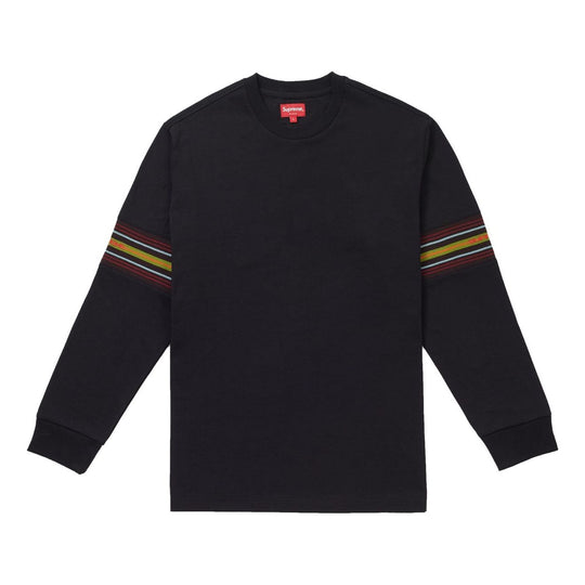 Supreme FW18 Knit Panel Stripe LS Top Black SUP-FW18-1002