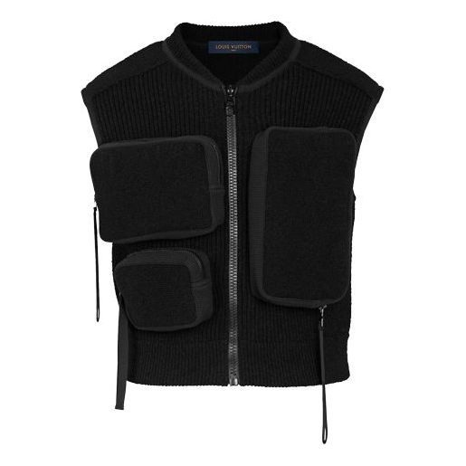 Men's LOUIS VUITTON 3D Multiple Pockets Vest Black 1A5V4