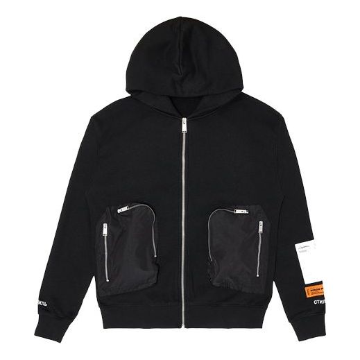 Men's HERON PRESTON Long Sleeves hooded Sports Black HMEA054F20JER0011000