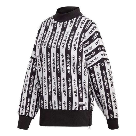 (WMNS) adidas originals Aop Sweater Black/White FU1728