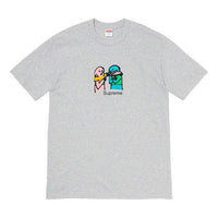 Supreme FW19 Week 17 Bite Tee Cartoon Graffiti Printing Short Sleeve Unisex Gray SUP-FW19-10908