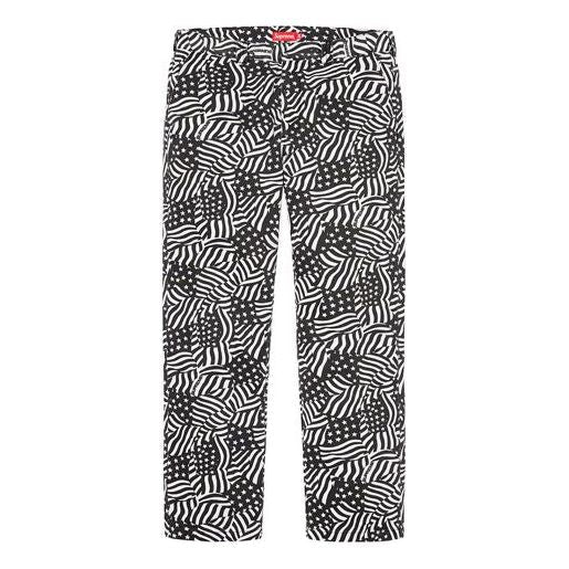 Supreme SS20 Week 1 Work Pant Geometry Pattern Cargo Pants Unisex Black SUP-SS20-173