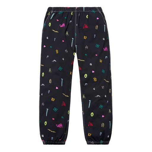 Supreme SS19 Deep Space Skate Pant Creative Pattern Casual Pants Unisex Black SUP-SS19-10292