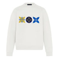 LOUIS VUITTON LV Monogram Floral Embroidered Sweatshirt For Men White 1A88WB