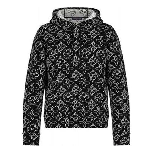 Men's LOUIS VUITTON x NBA Crossover FW21 Logo Printing Classic hooded Long Sleeves Black HLY12WDM0900